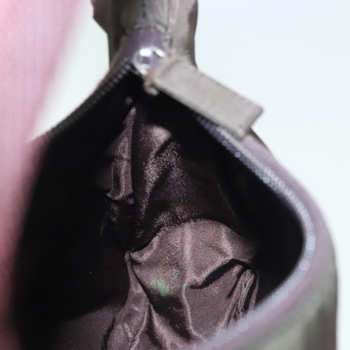 PRADA Hand Bag Nylon Brown Silver Auth 137449