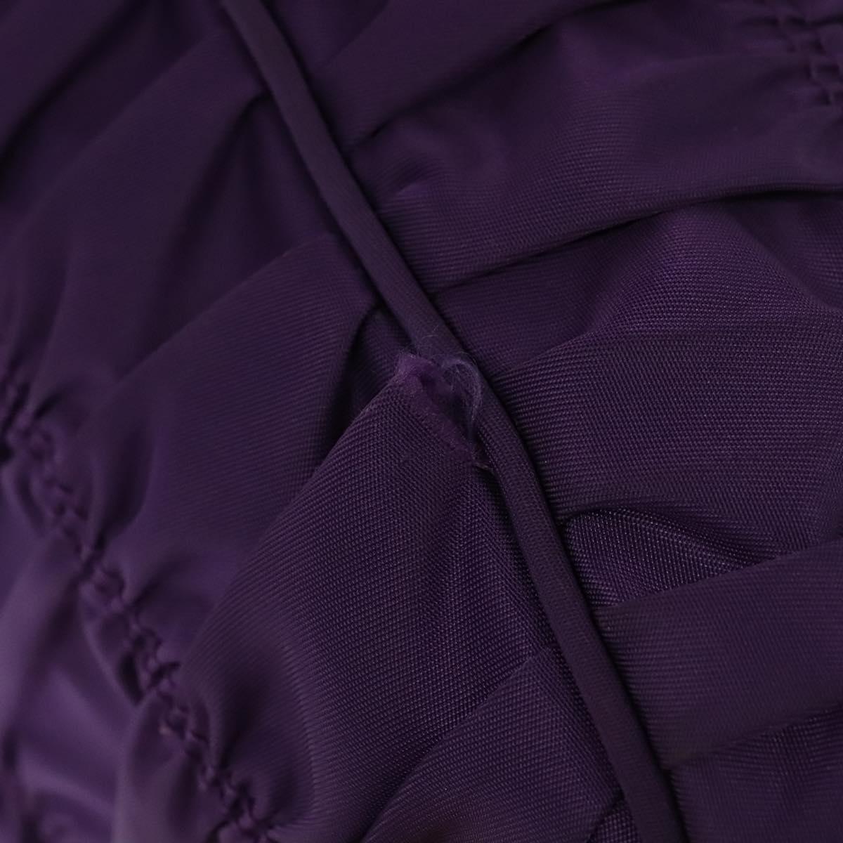 PRADA Hand Bag Nylon 2way Purple Gold Auth 137460