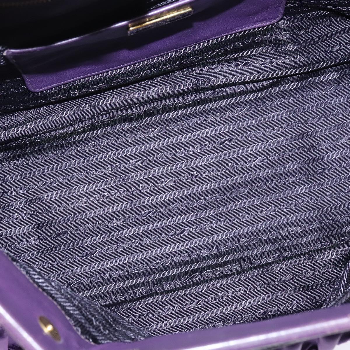 PRADA Hand Bag Nylon 2way Purple Gold Auth 137460