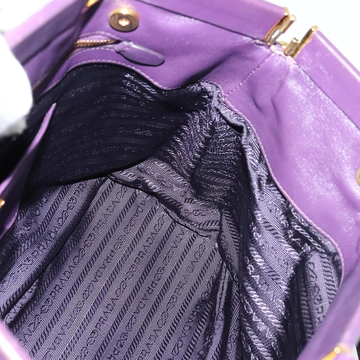 PRADA Hand Bag Nylon 2way Purple Gold Auth 137460