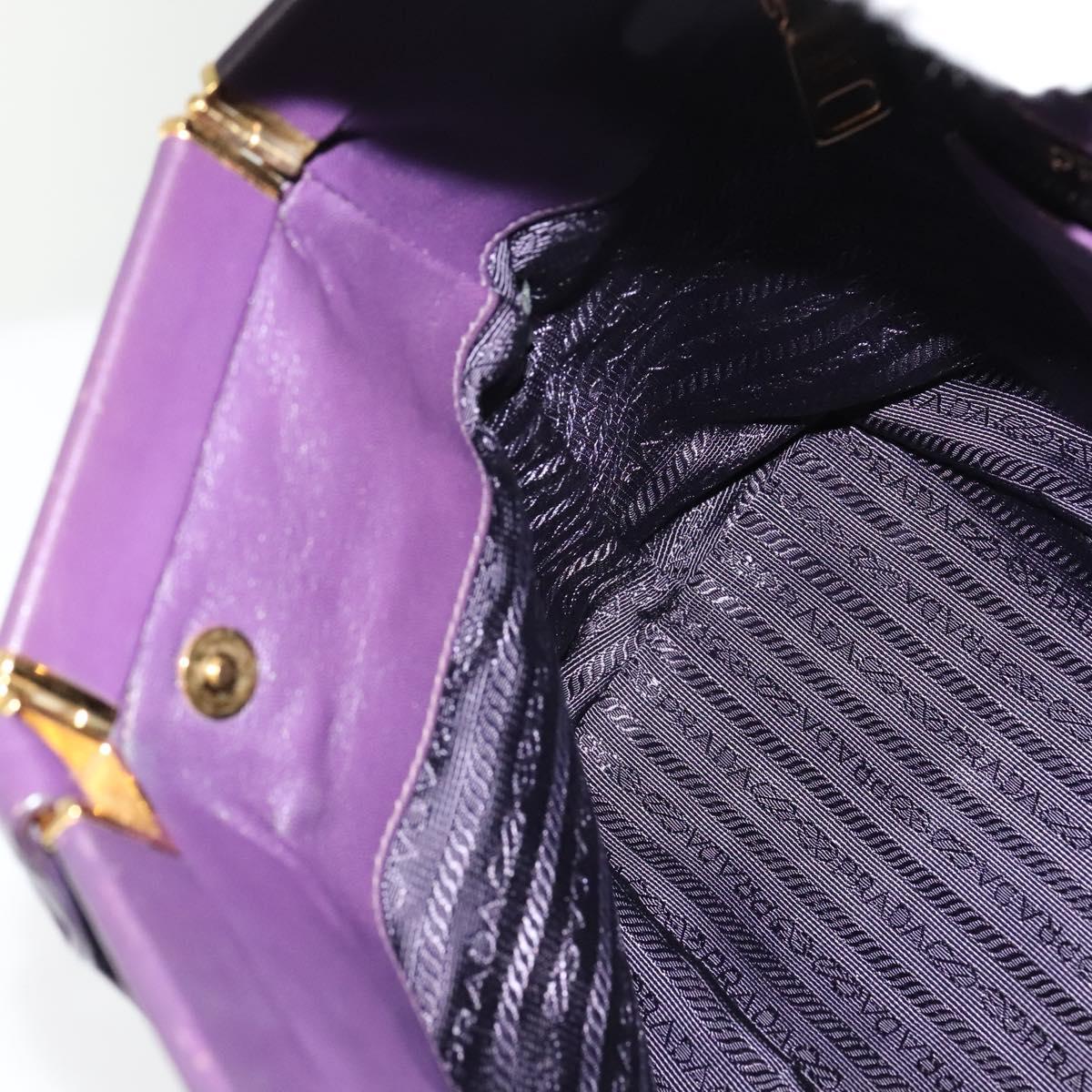 PRADA Hand Bag Nylon 2way Purple Gold Auth 137460