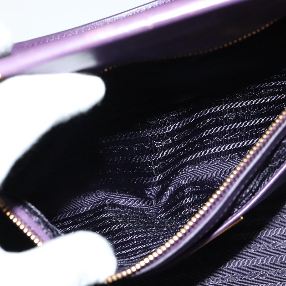 PRADA Hand Bag Nylon 2way Purple Gold Auth 137460