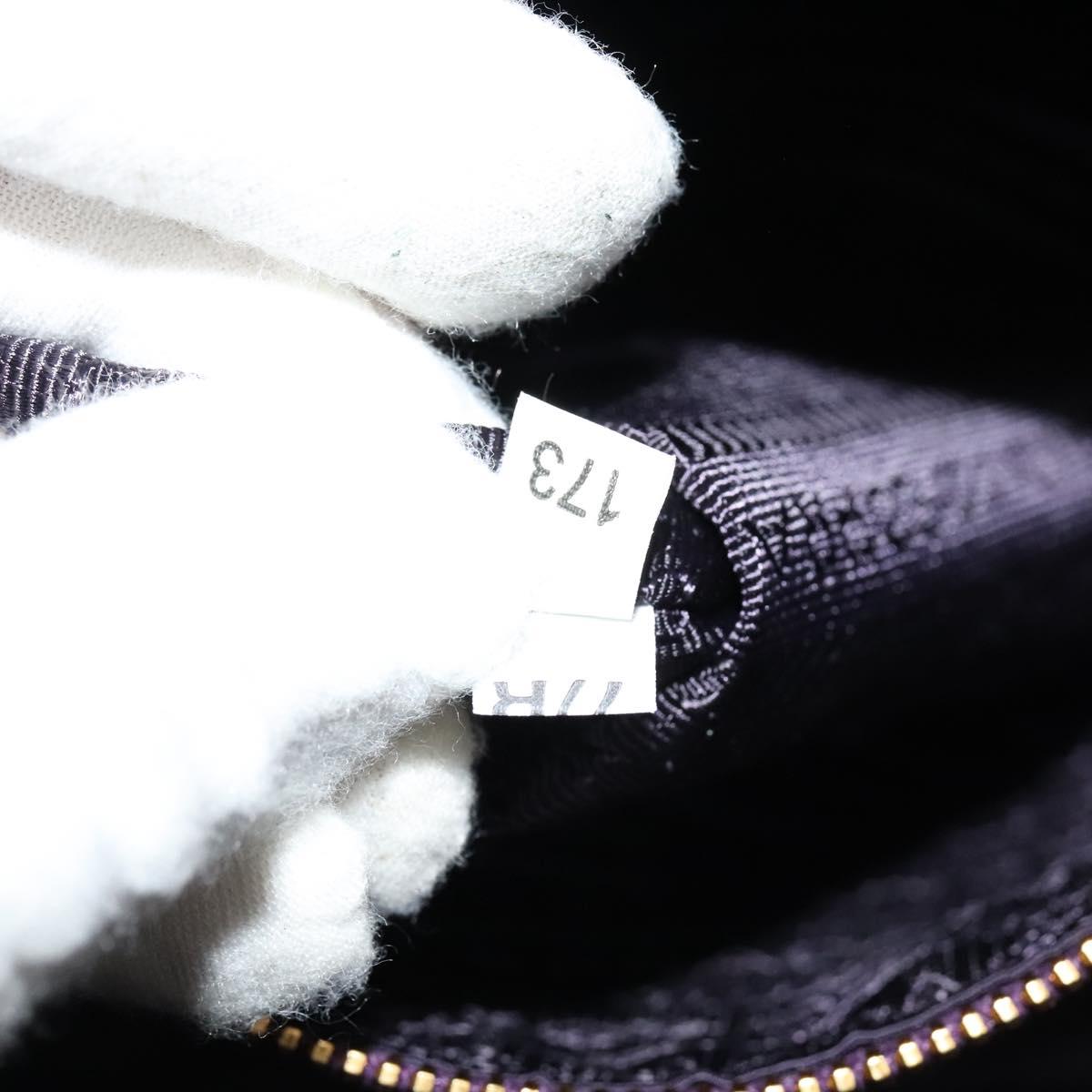 PRADA Hand Bag Nylon 2way Purple Gold Auth 137460