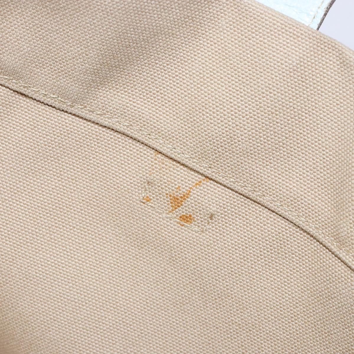 PRADA Tote Bag Canvas Beige Auth 137463