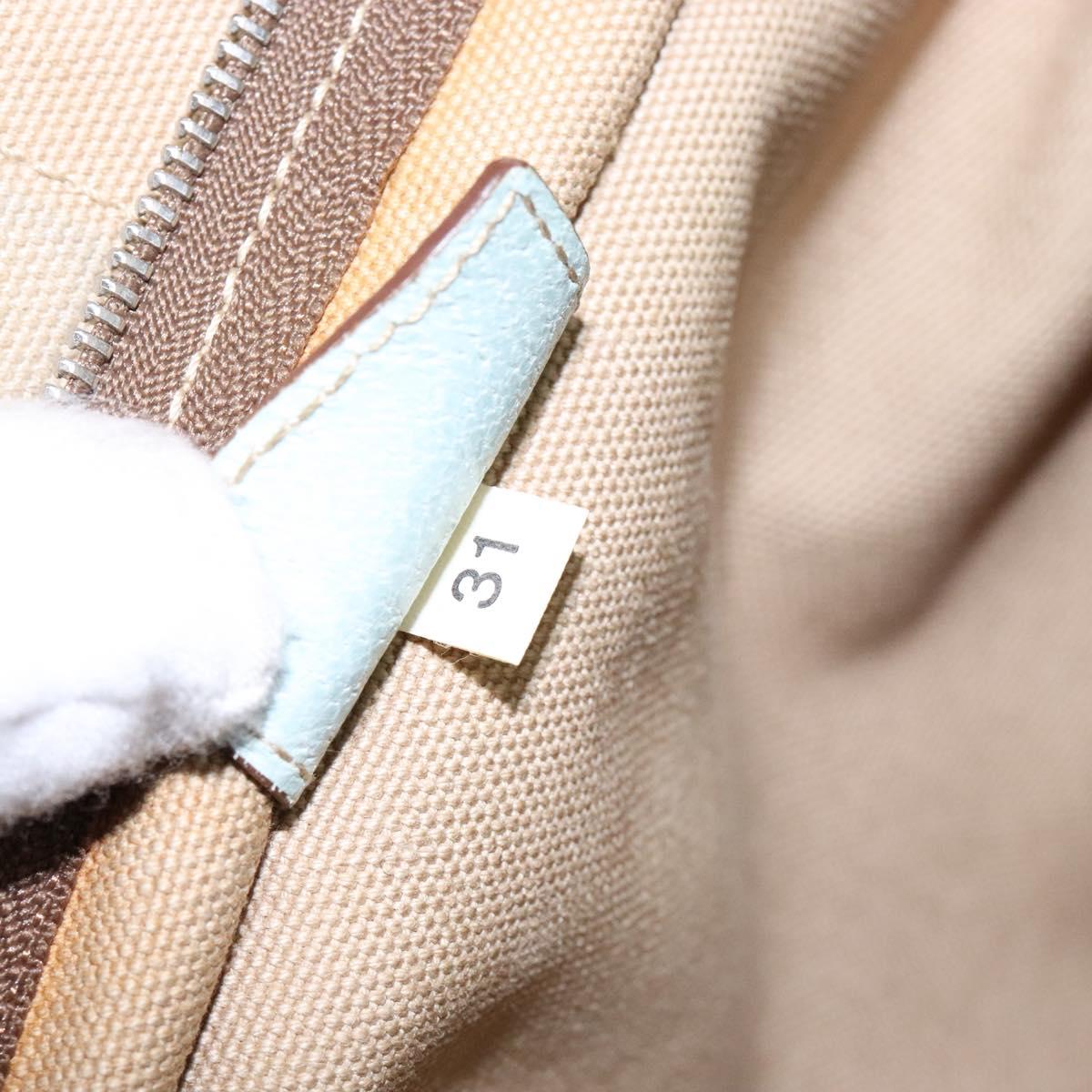 PRADA Tote Bag Canvas Beige Auth 137463