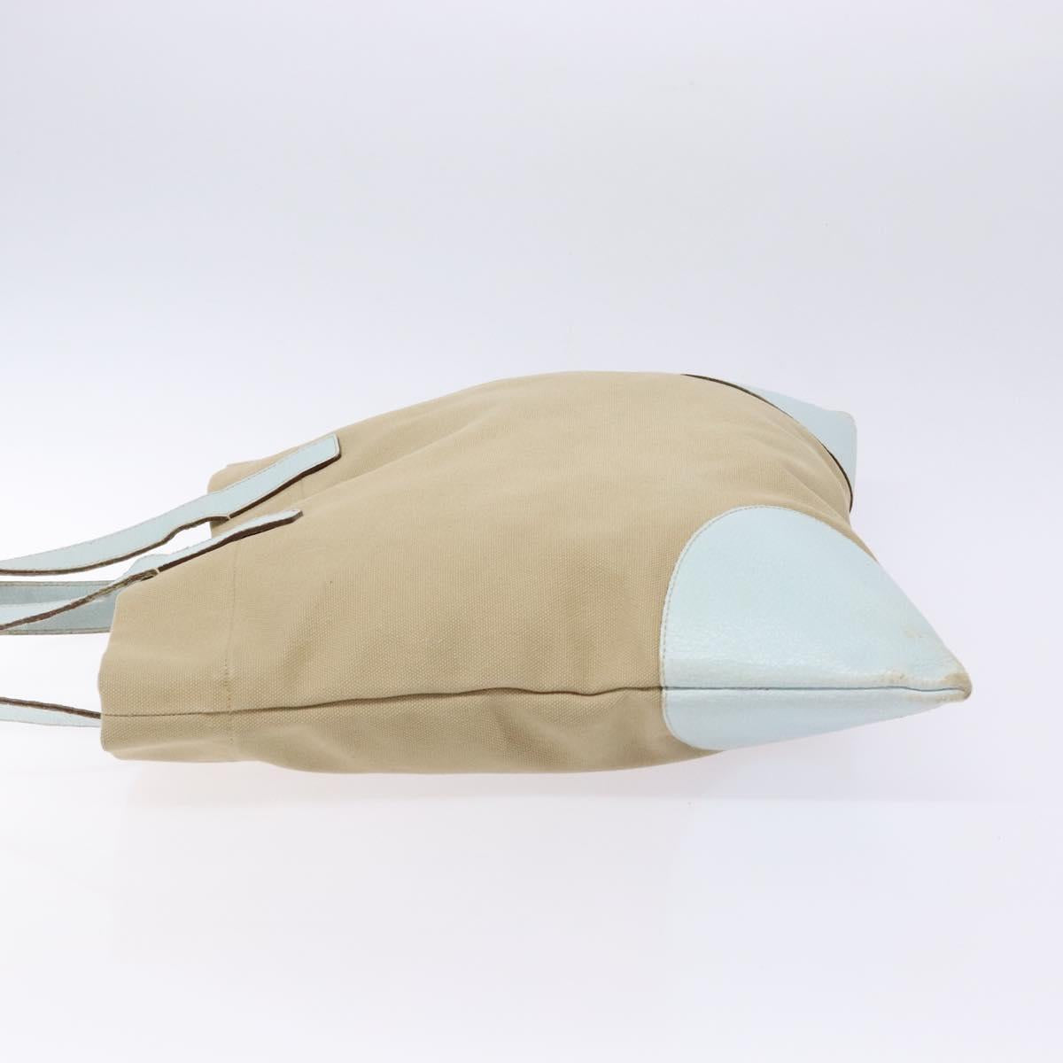 PRADA Tote Bag Canvas Beige Auth 137463
