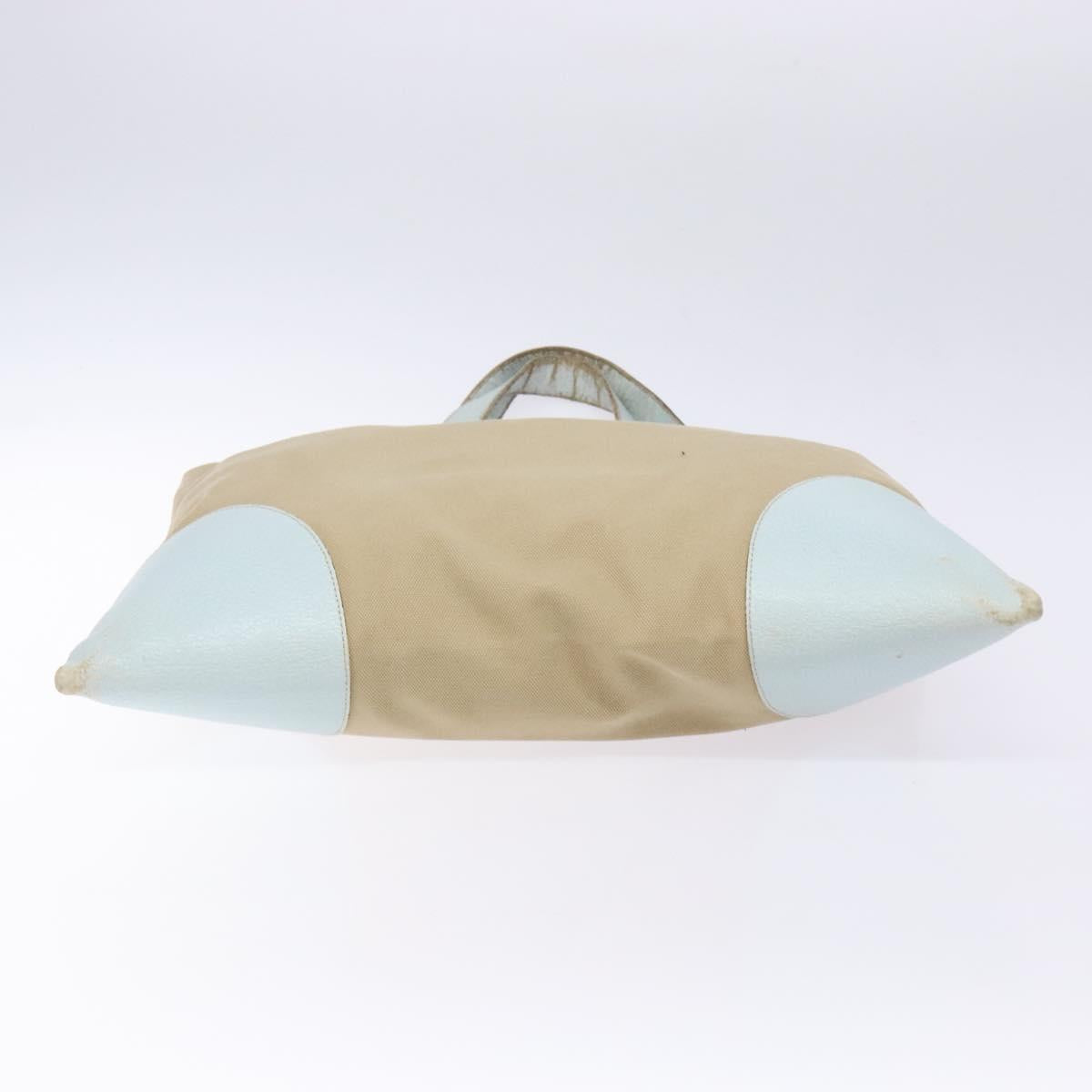 PRADA Tote Bag Canvas Beige Auth 137463