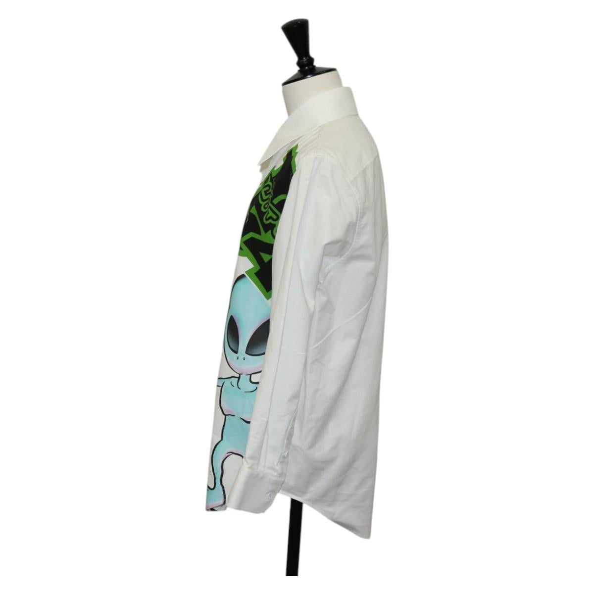 LOUIS VUITTON Printed Shirt And Tie Shirt Cotton White LV Auth 137477M