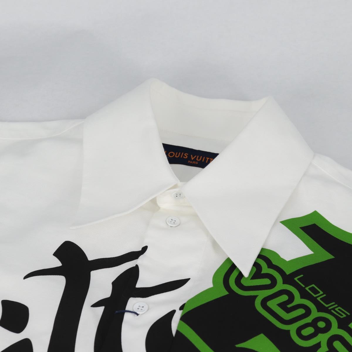 LOUIS VUITTON Printed Shirt And Tie Shirt Cotton White LV Auth 137477M