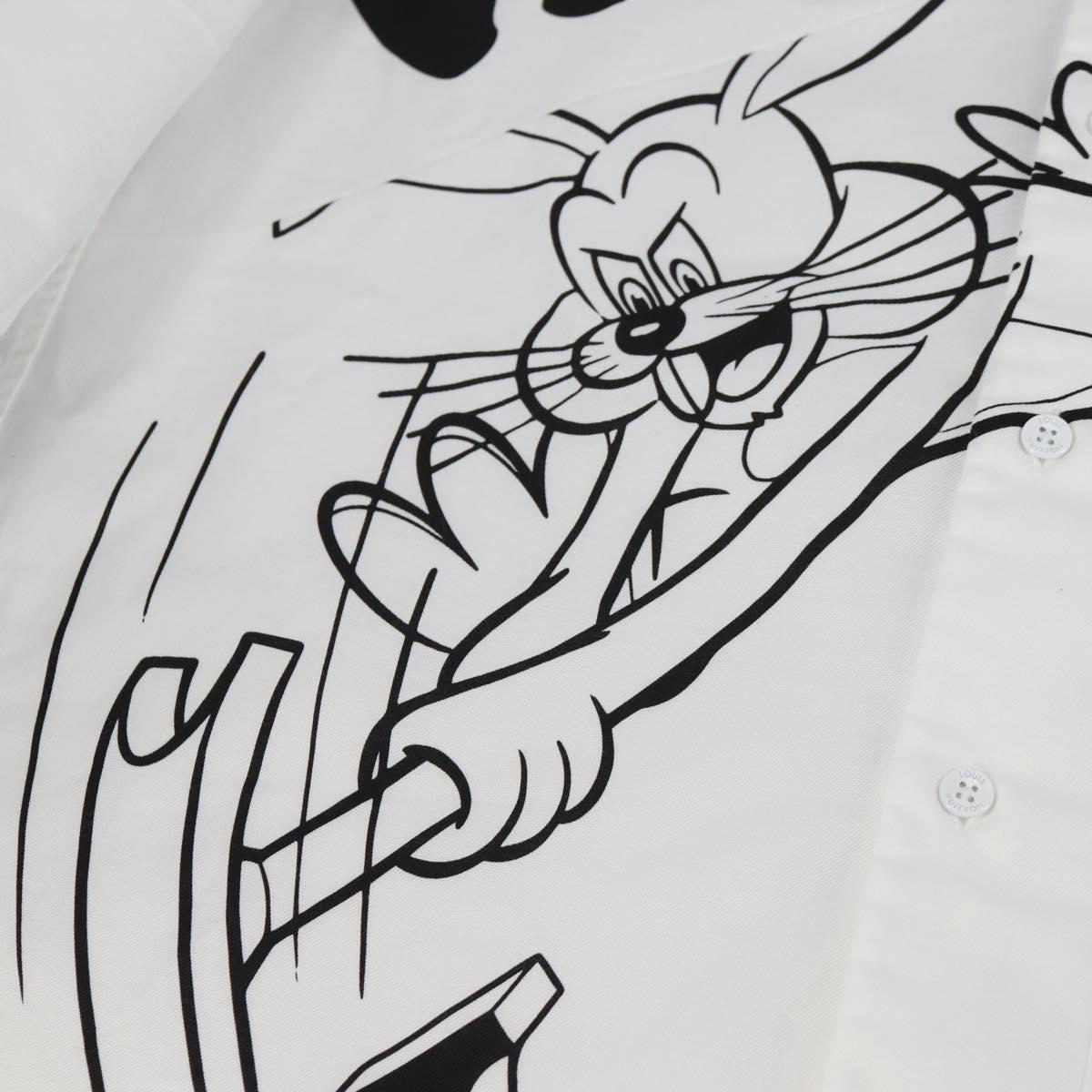 LOUIS VUITTON Printed Shirt And Tie Shirt Cotton White LV Auth 137477M