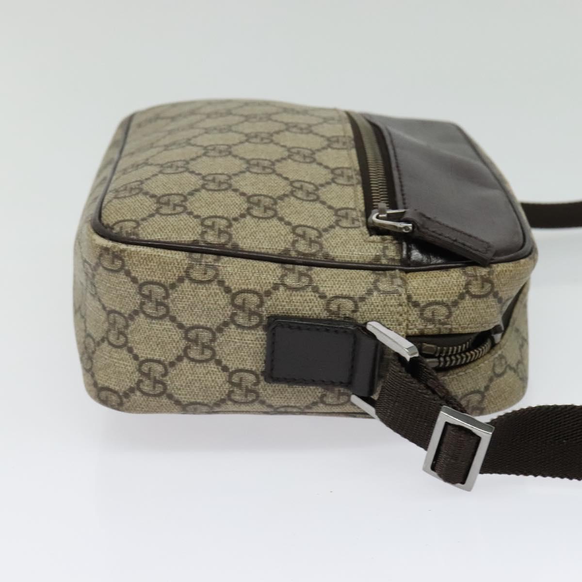 GUCCI GG Supreme Shoulder Bag PVC Beige Gold 114291 Auth 137489