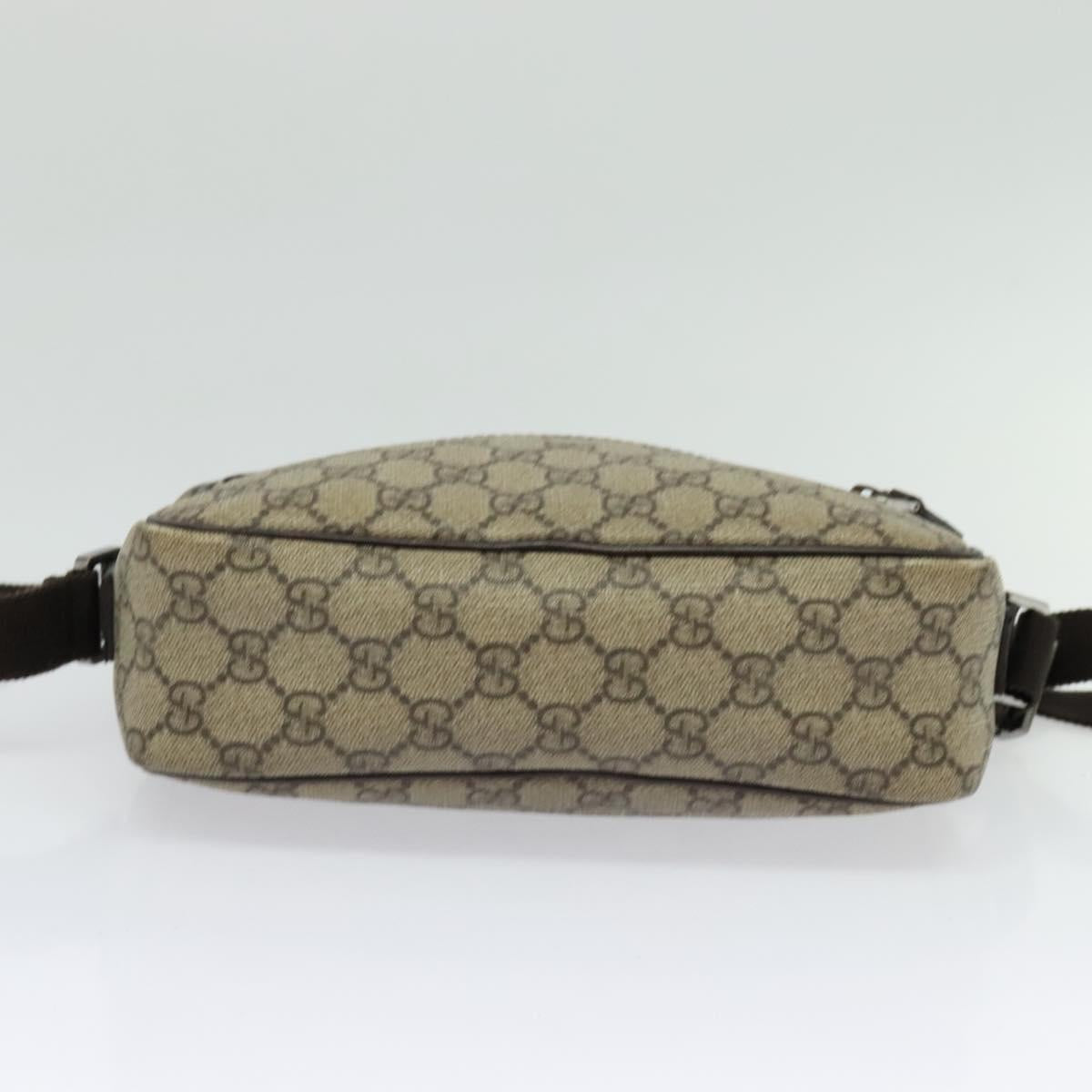 GUCCI GG Supreme Shoulder Bag PVC Beige Gold 114291 Auth 137489