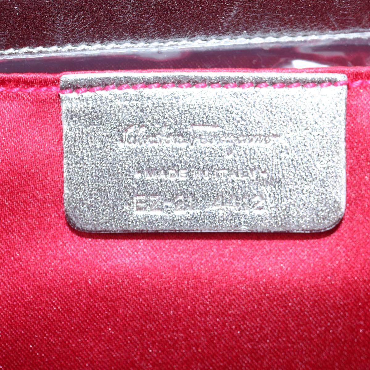 Salvatore Ferragamo Gancini Hand Bag Rattan Gold Auth 137497V