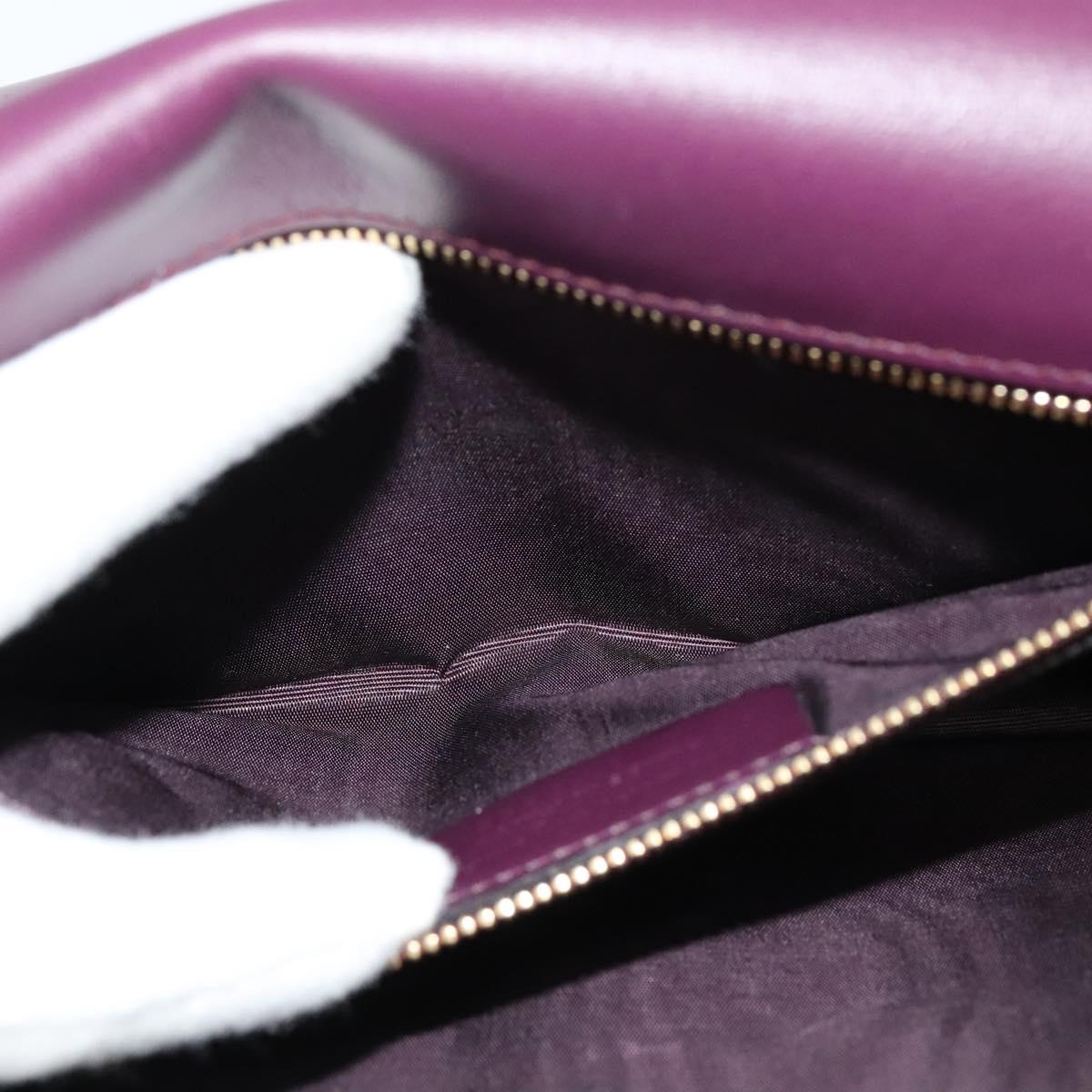 Salvatore Ferragamo Vala Chain Shoulder Bag Patent Purple Gold Auth 137501