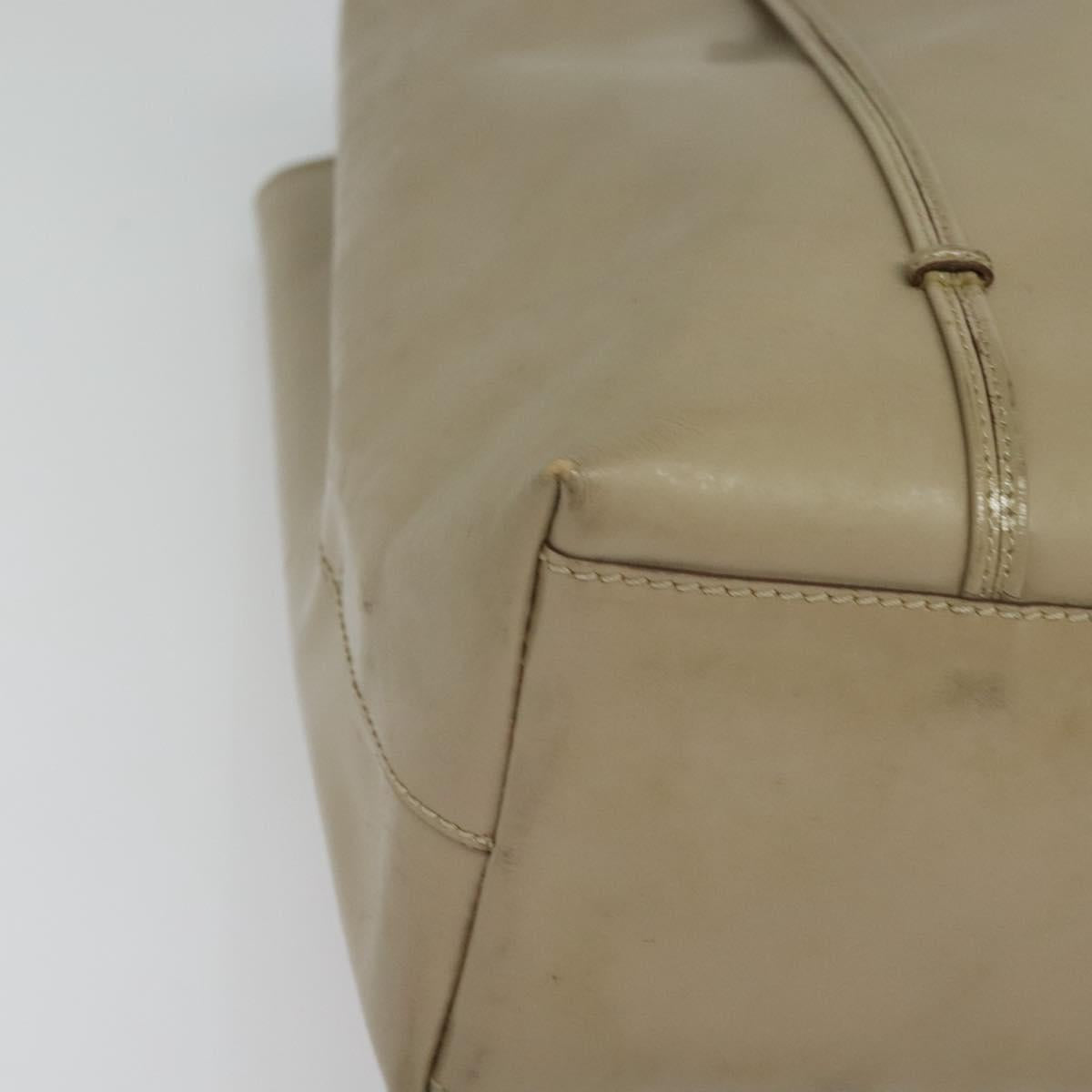 PRADA Hand Bag Patent leather Beige Auth 137502