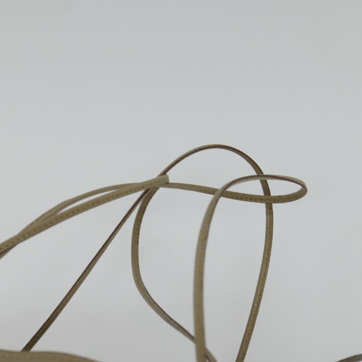 PRADA Hand Bag Patent leather Beige Auth 137502