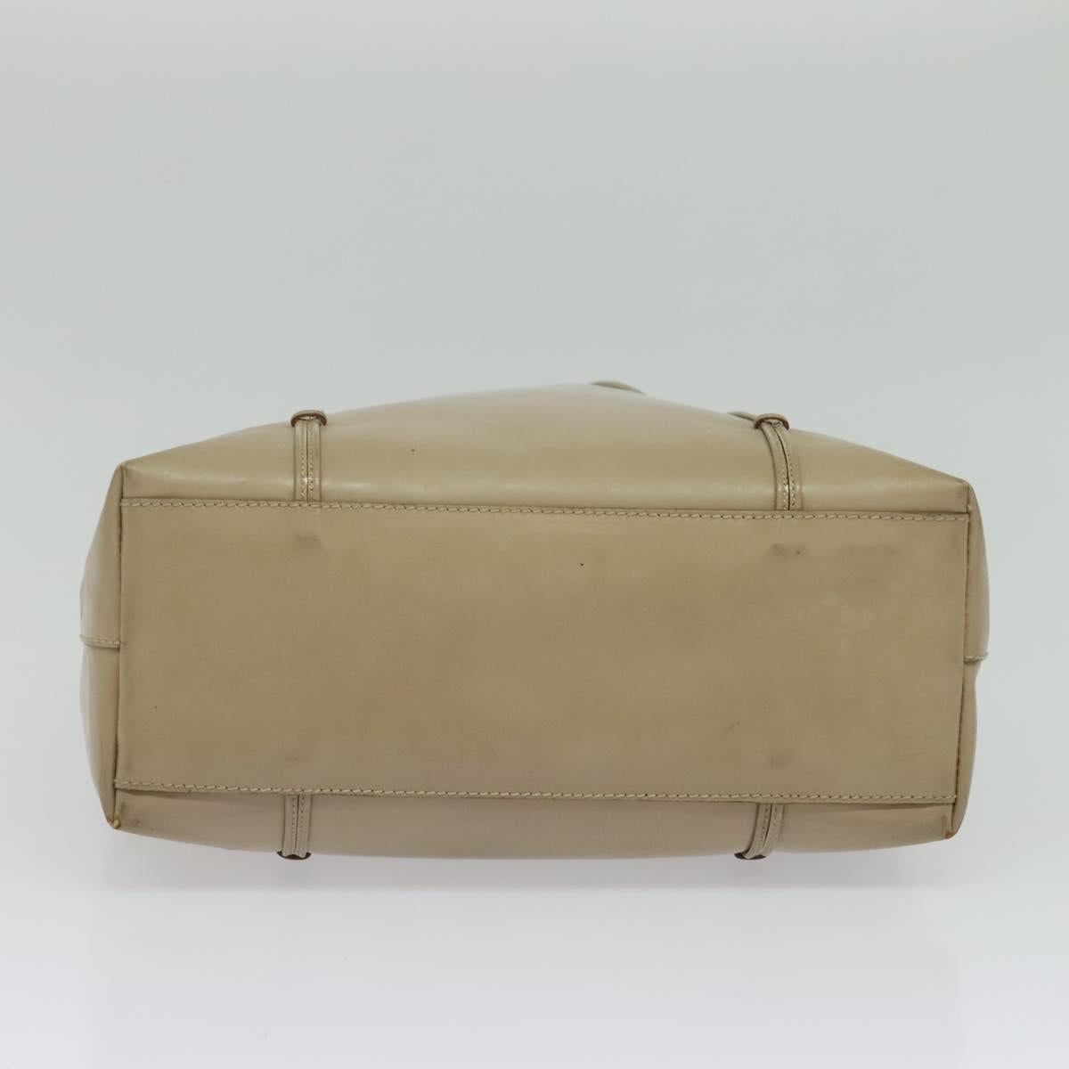 PRADA Hand Bag Patent leather Beige Auth 137502