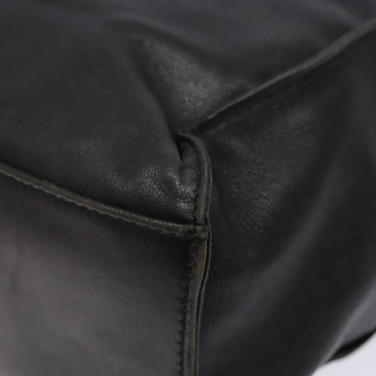 PRADA Hand Bag Leather Black Auth 137503