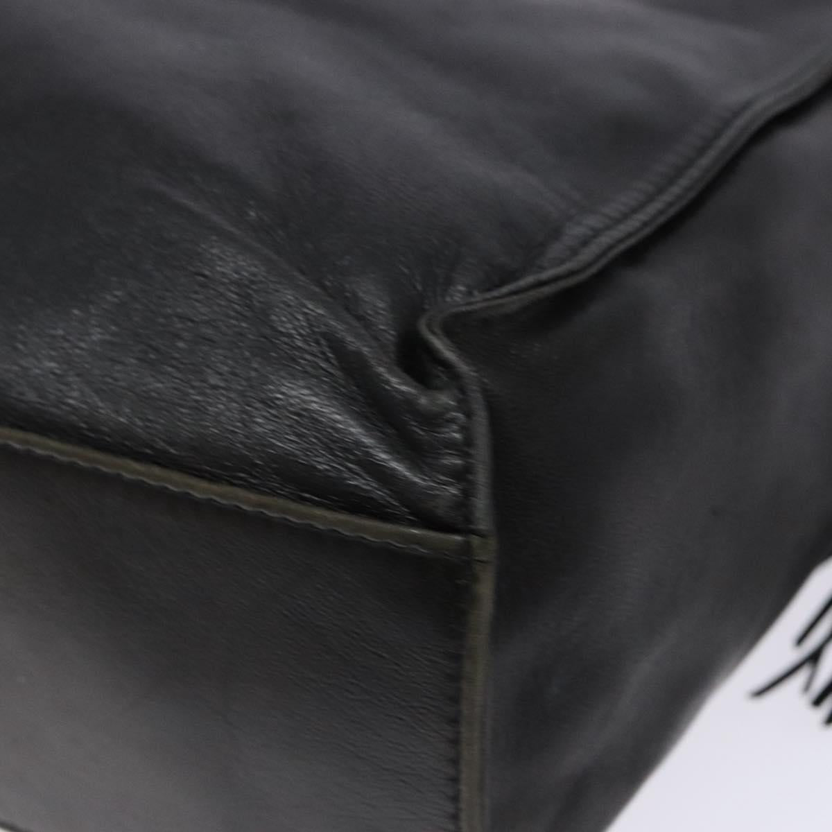 PRADA Hand Bag Leather Black Auth 137503