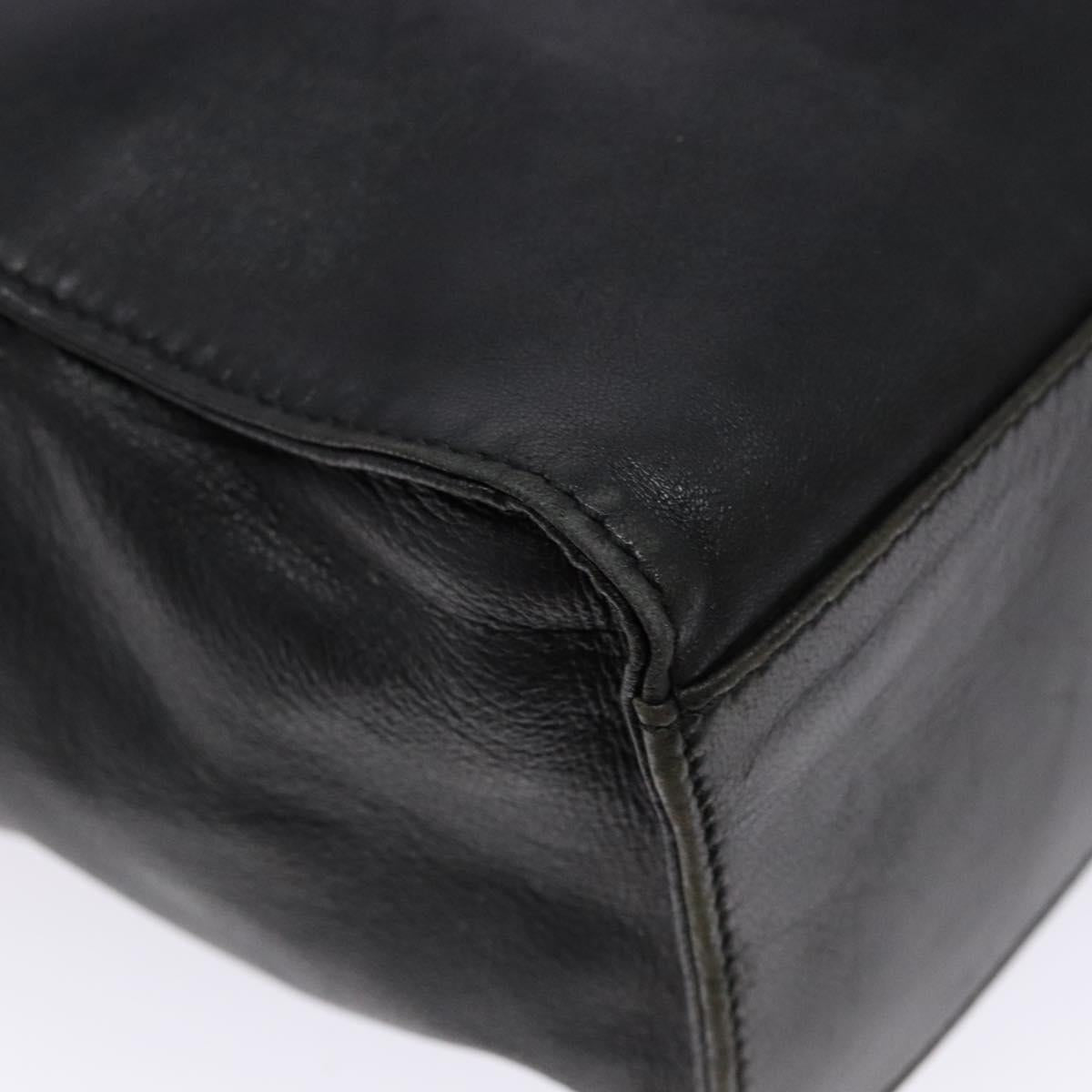 PRADA Hand Bag Leather Black Auth 137503