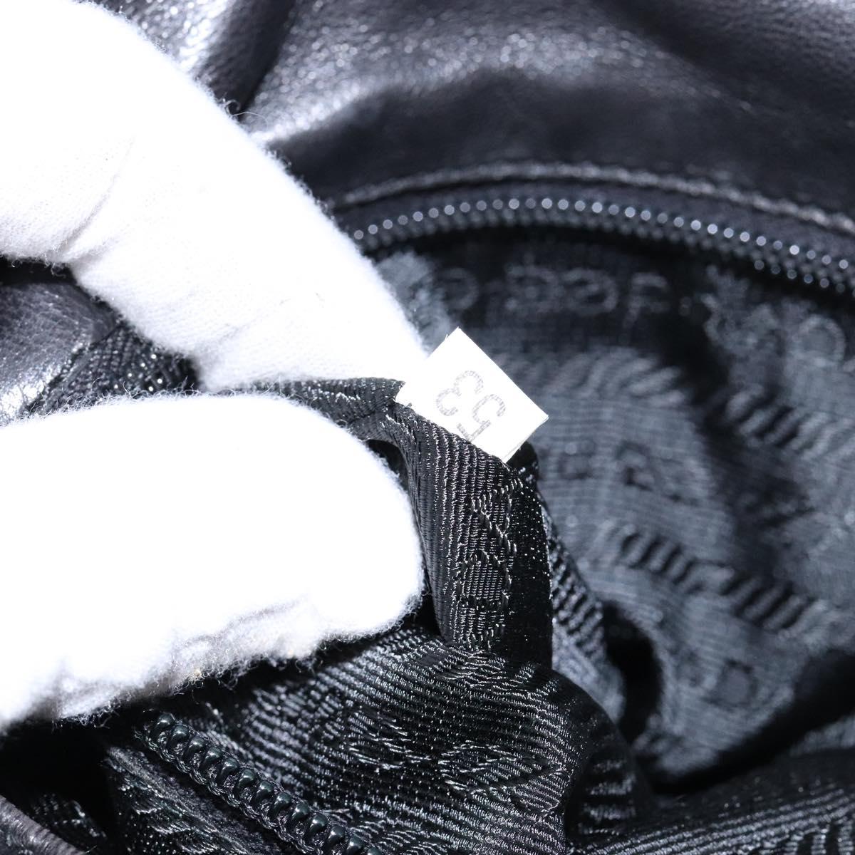 PRADA Hand Bag Leather Black Auth 137503