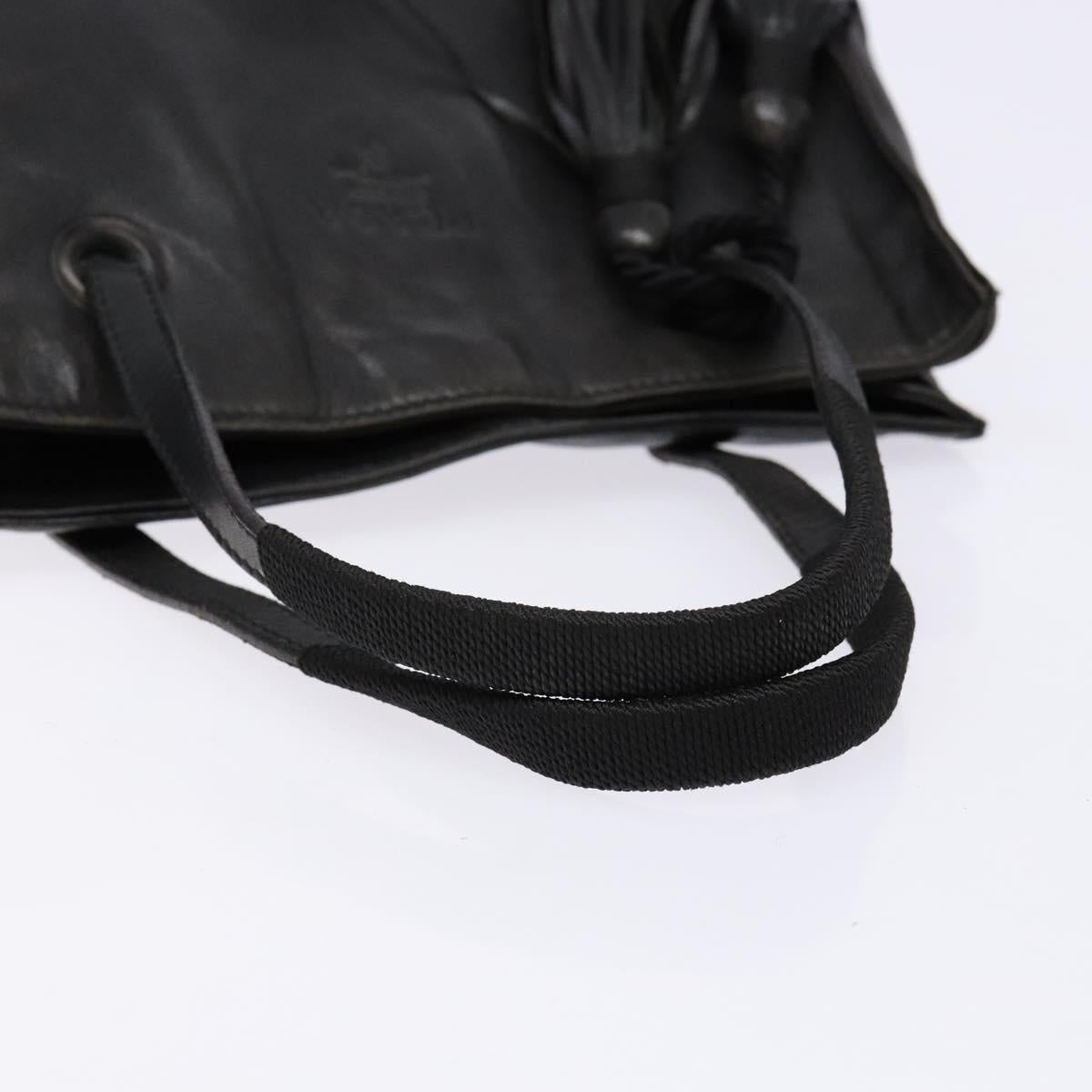 PRADA Hand Bag Leather Black Auth 137503