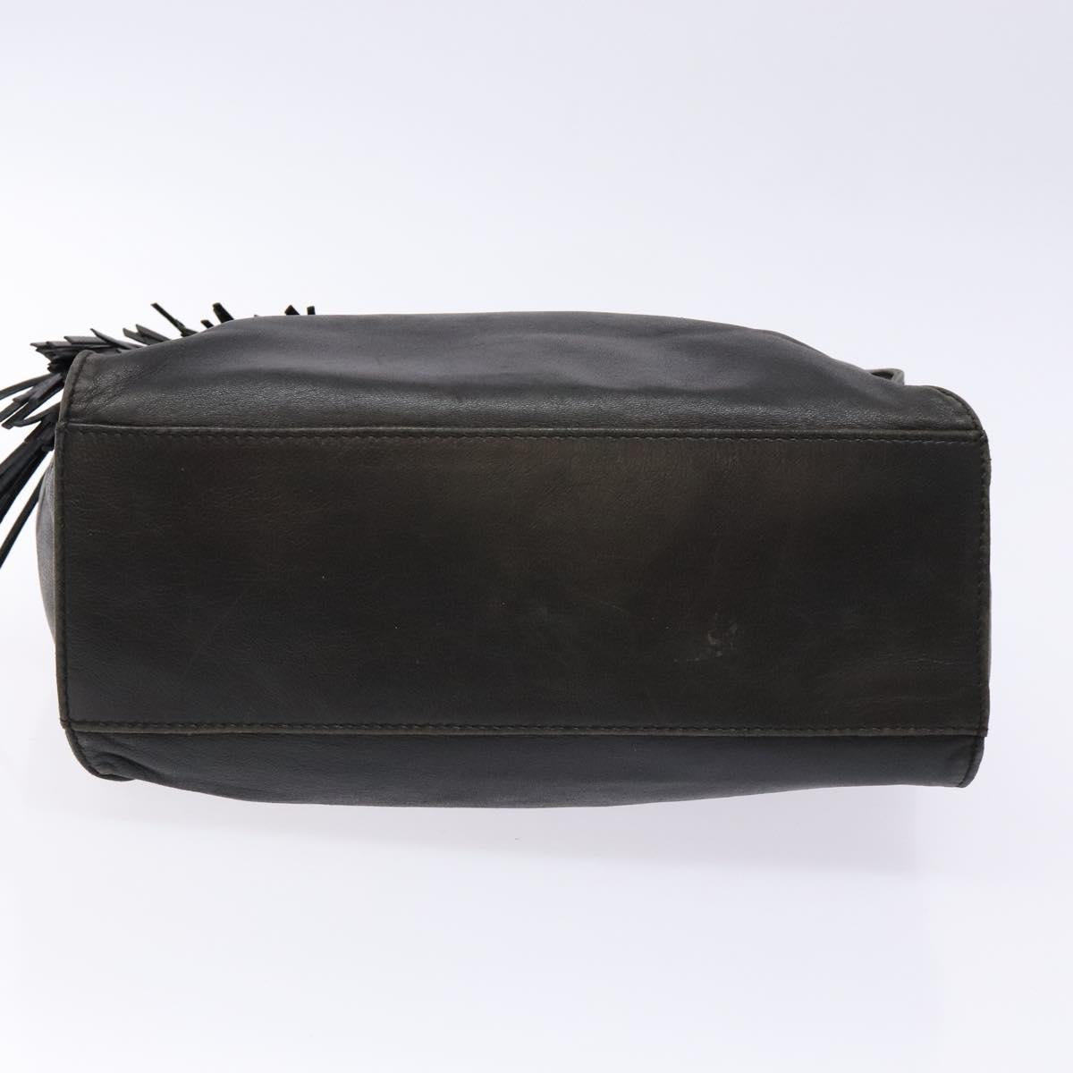 PRADA Hand Bag Leather Black Auth 137503