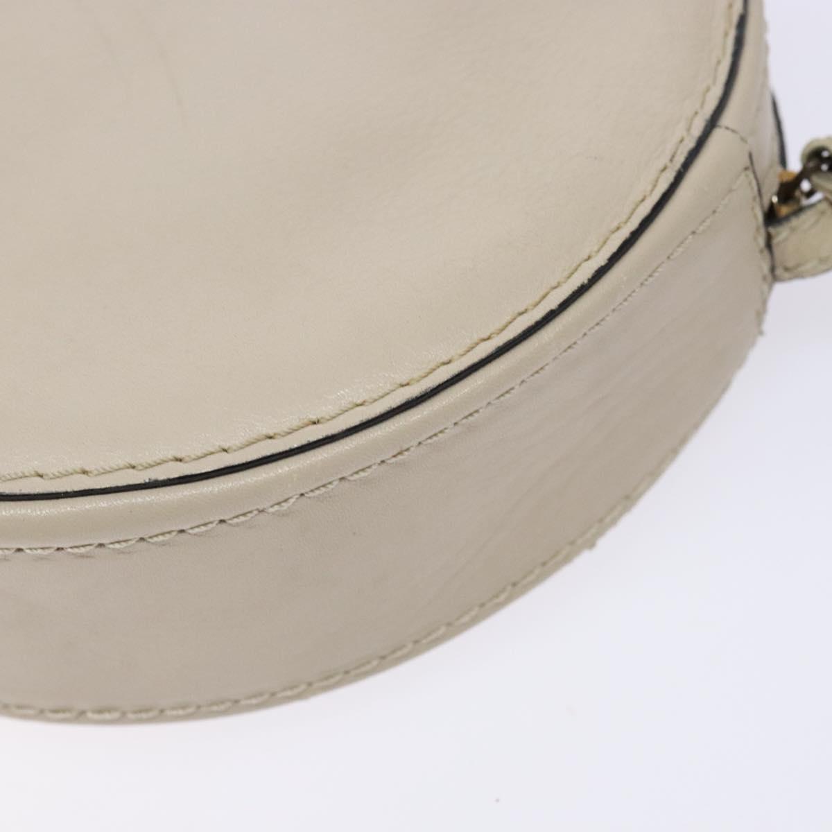 BOTTEGA VENETA Shoulder Bag Leather Beige Gold Auth 137511