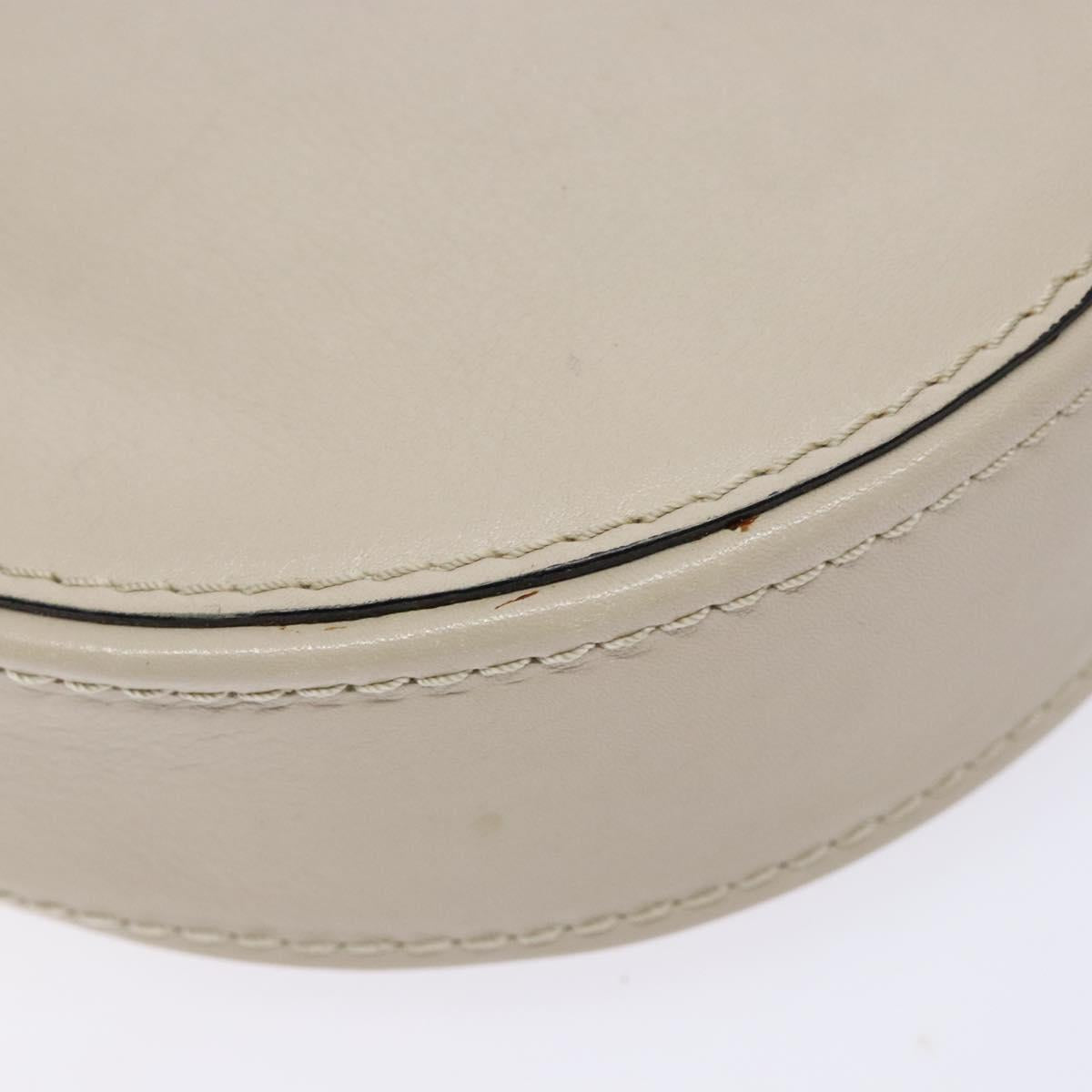 BOTTEGA VENETA Shoulder Bag Leather Beige Gold Auth 137511