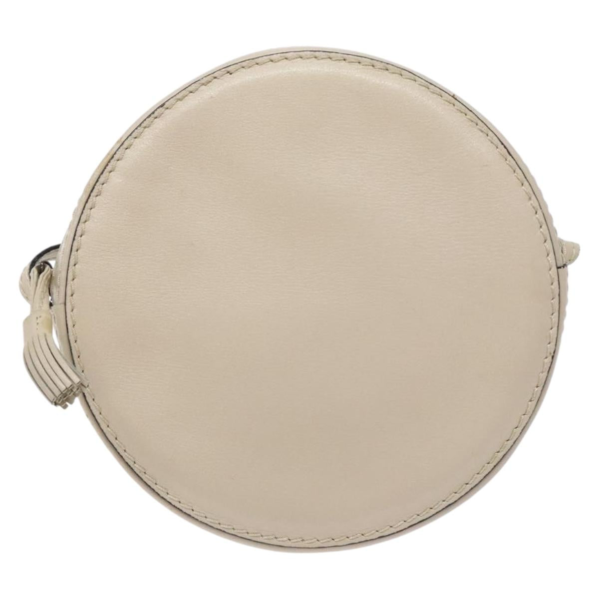 BOTTEGA VENETA Shoulder Bag Leather Beige Gold Auth 137511