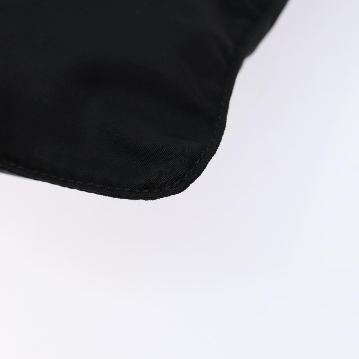 PRADA Shoulder Bag Nylon Black Silver Auth 137512