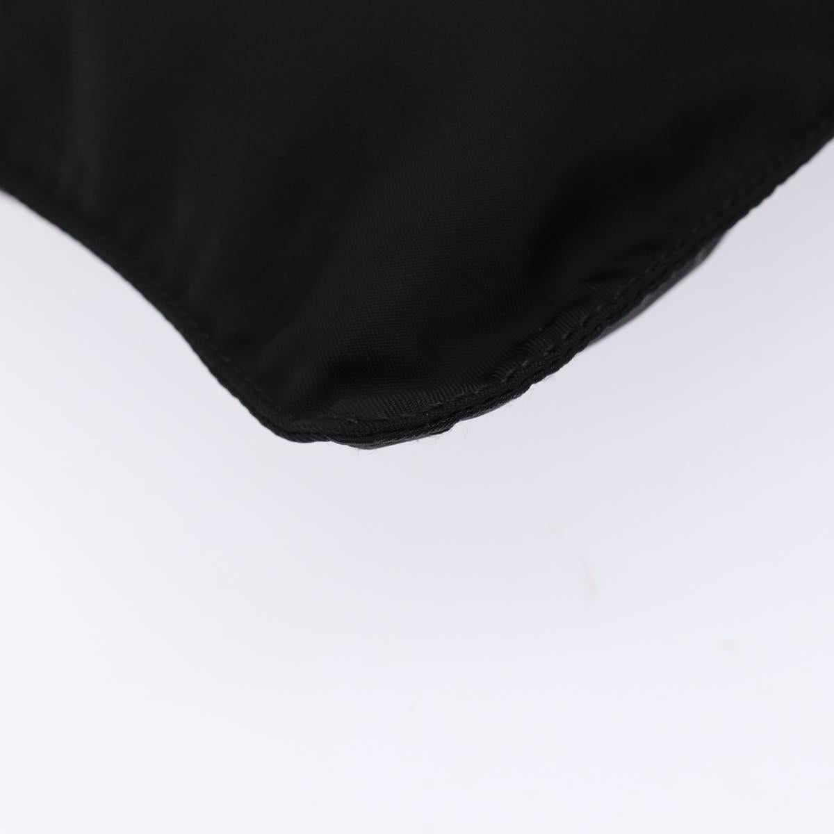 PRADA Shoulder Bag Nylon Black Silver Auth 137512