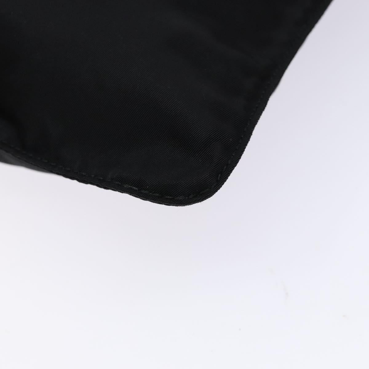 PRADA Shoulder Bag Nylon Black Silver Auth 137512