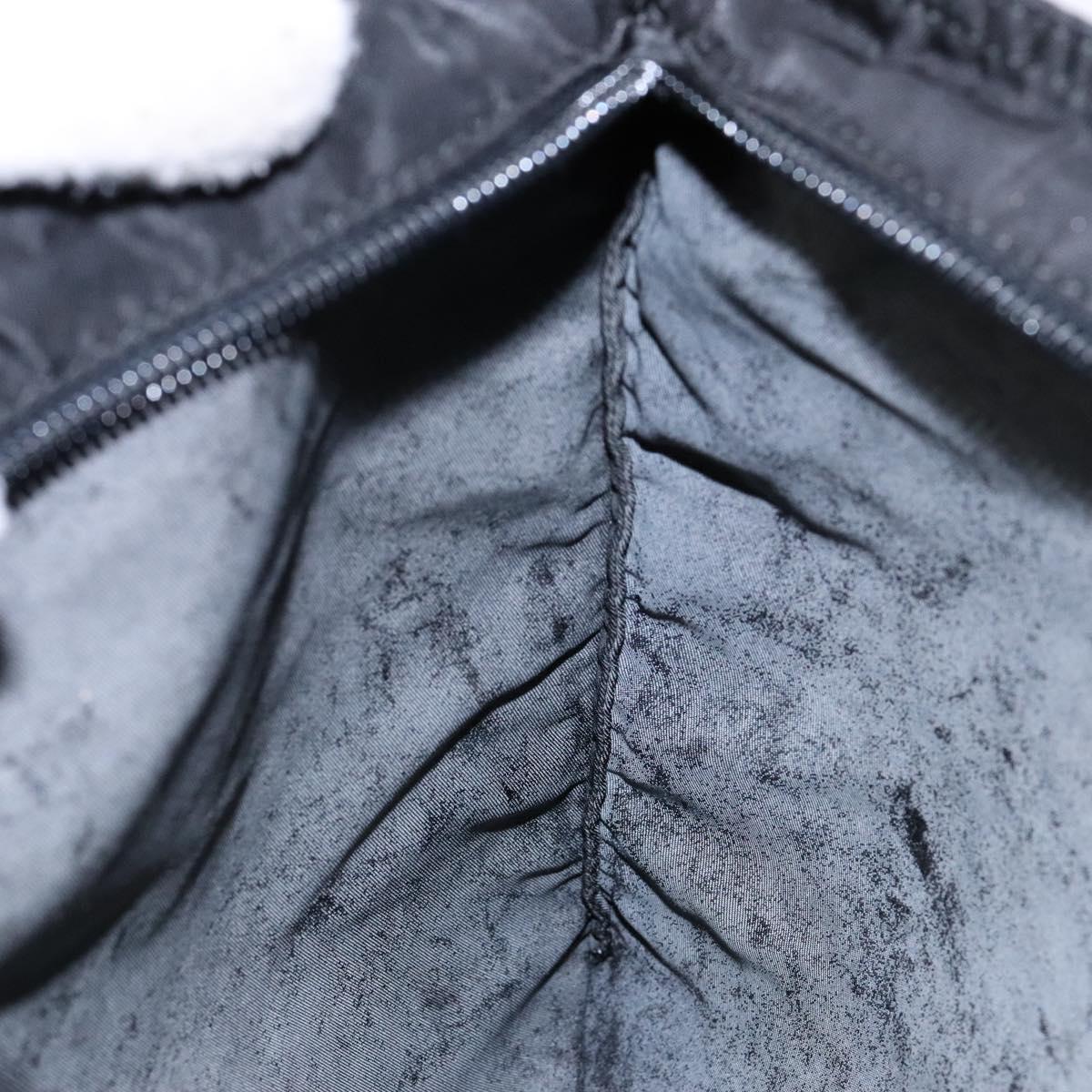 PRADA Shoulder Bag Nylon Black Silver Auth 137512