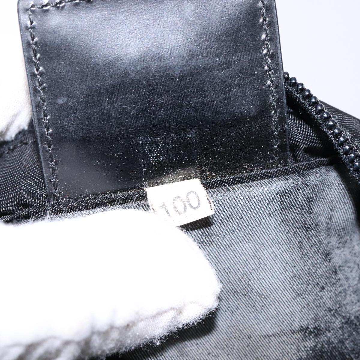 PRADA Shoulder Bag Nylon Black Silver Auth 137512