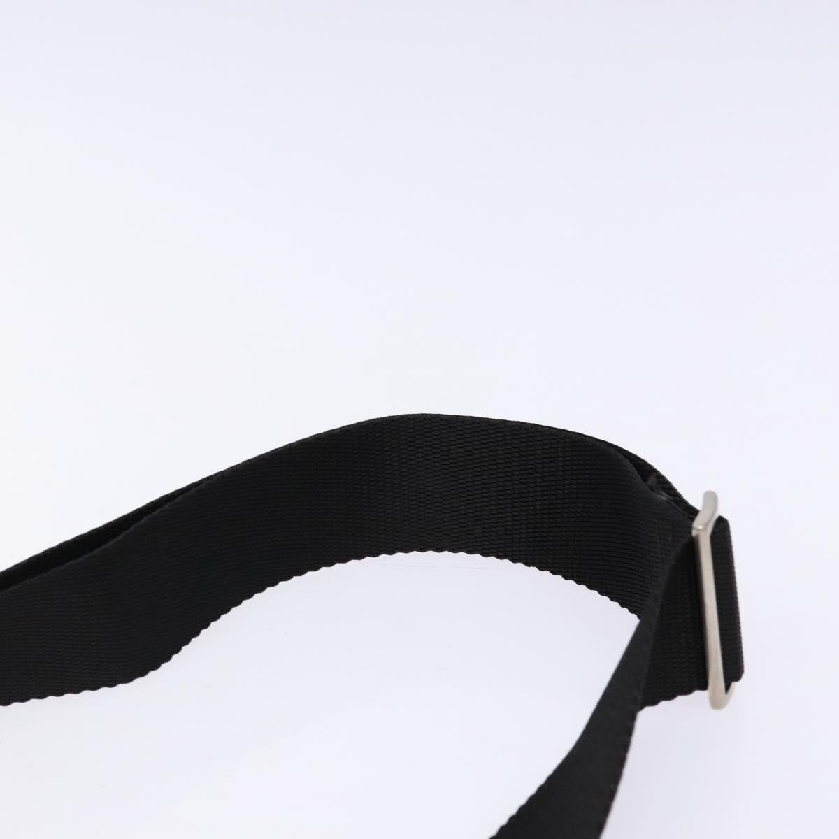 PRADA Shoulder Bag Nylon Black Silver Auth 137512