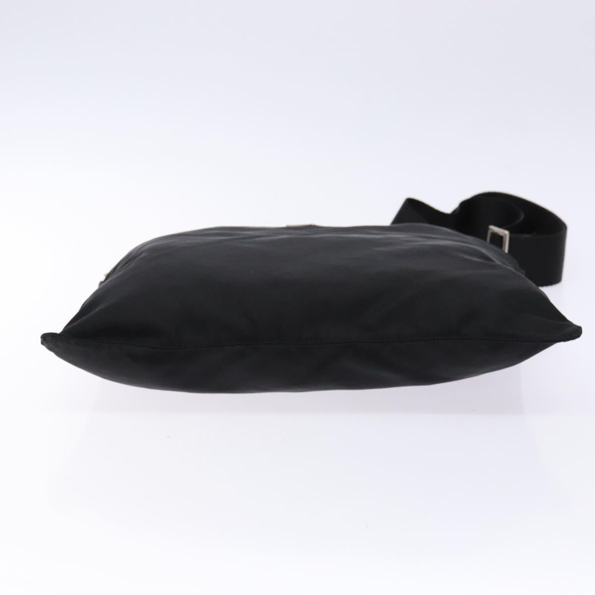 PRADA Shoulder Bag Nylon Black Silver Auth 137512