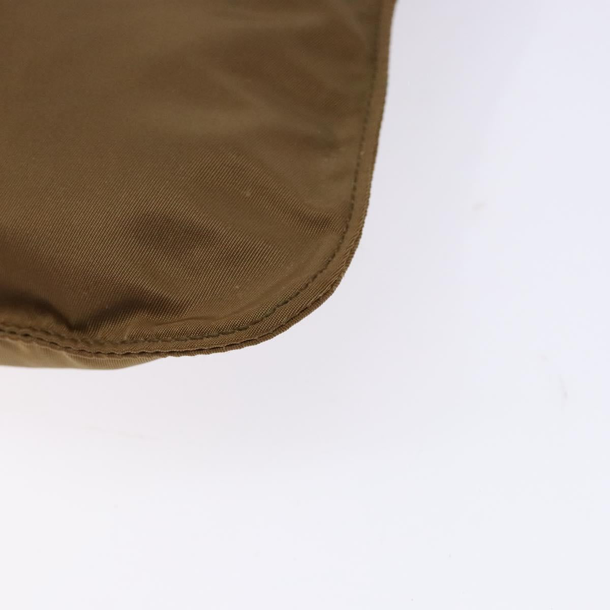 PRADA Shoulder Bag Nylon Brown Silver Auth 137514