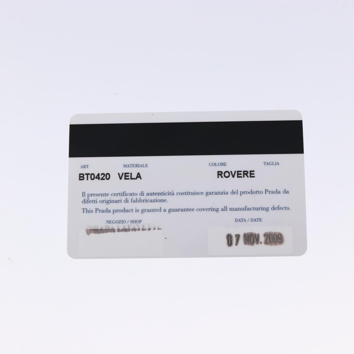 PRADA Shoulder Bag Nylon Brown Silver Auth 137514