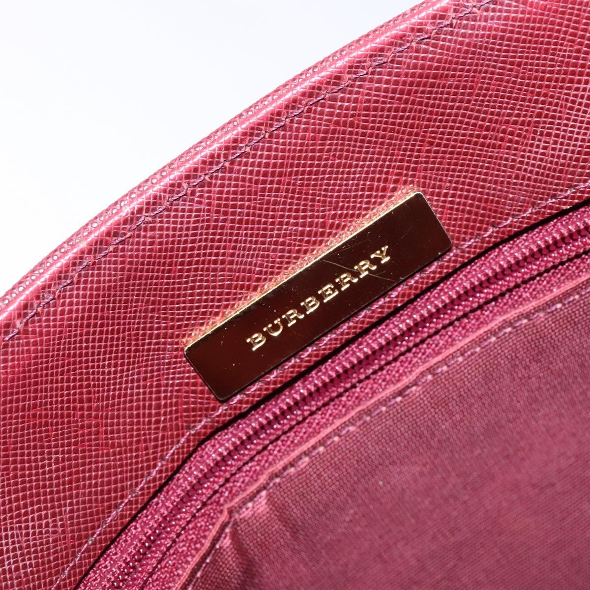 BURBERRY Nova Check Hand Bag Canvas Beige Gold Auth 137524