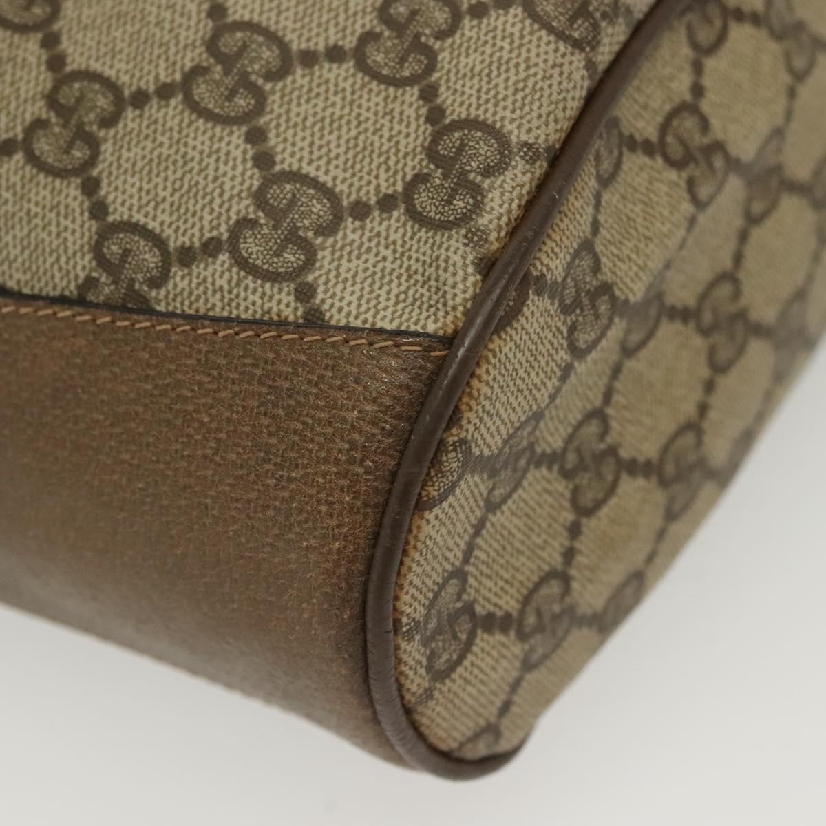 GUCCI GG Supreme Web Sherry Line Shoulder Bag PVC Beige 14 02 034 Auth 137535