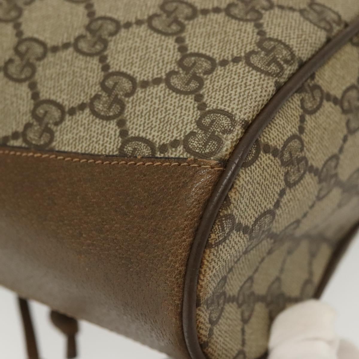 GUCCI GG Supreme Web Sherry Line Shoulder Bag PVC Beige 14 02 034 Auth 137535