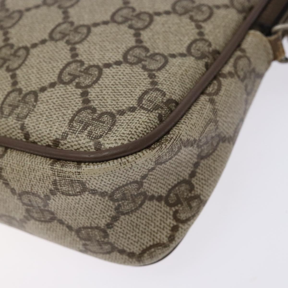 GUCCI GG Supreme Shoulder Bag PVC Beige Gold 114291 Auth 137544