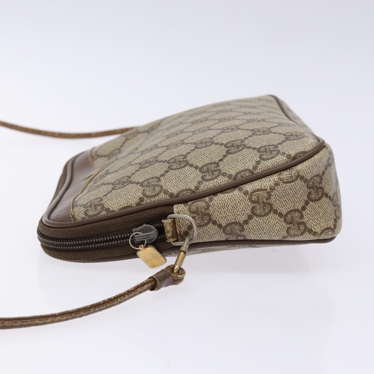 GUCCI GG Supreme Shoulder Bag PVC Beige Gold 114291 Auth 137544