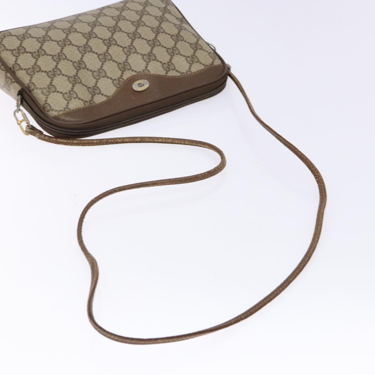 GUCCI GG Supreme Shoulder Bag PVC Beige Gold 114291 Auth 137544