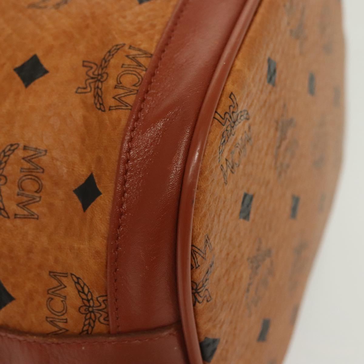 MCM Logogram Vicetos Shoulder Bag PVC Leather Brown Gold Auth 137547