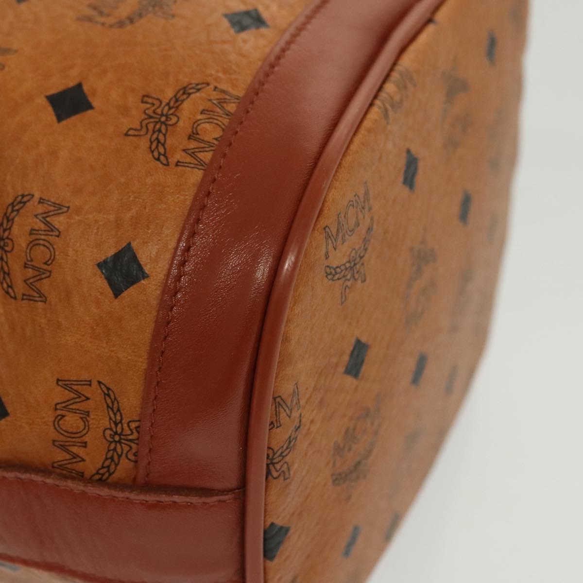 MCM Logogram Vicetos Shoulder Bag PVC Leather Brown Gold Auth 137547