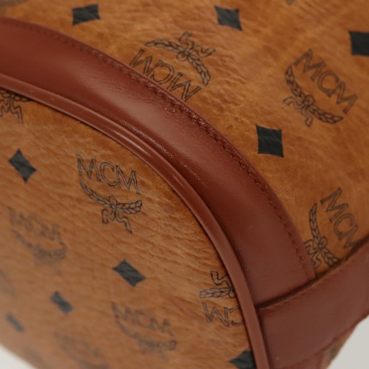 MCM Logogram Vicetos Shoulder Bag PVC Leather Brown Gold Auth 137547