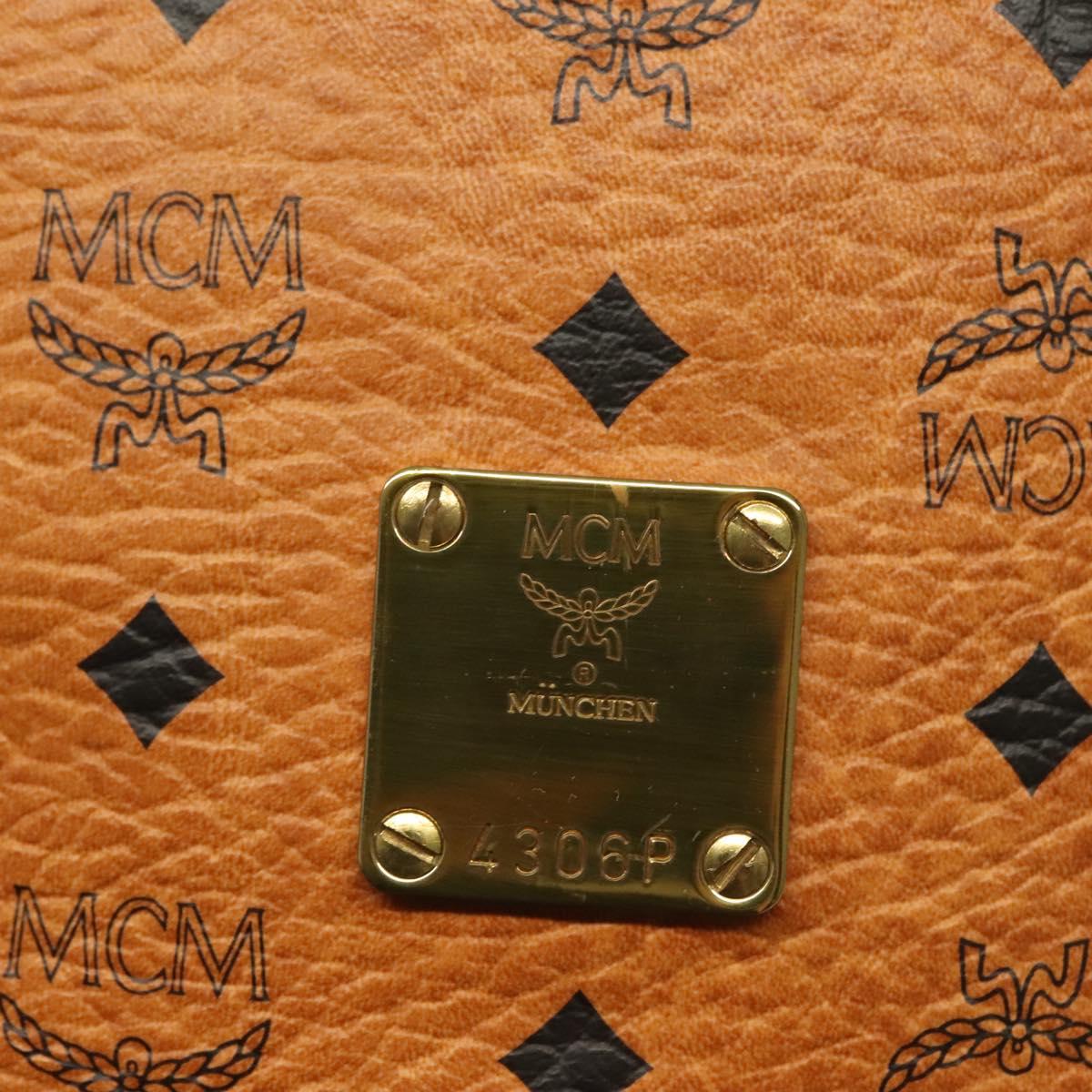 MCM Logogram Vicetos Shoulder Bag PVC Leather Brown Gold Auth 137547