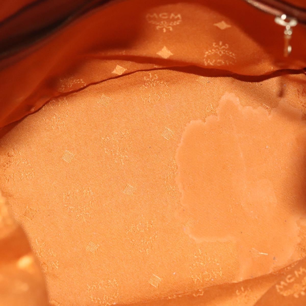 MCM Logogram Vicetos Shoulder Bag PVC Leather Brown Gold Auth 137547